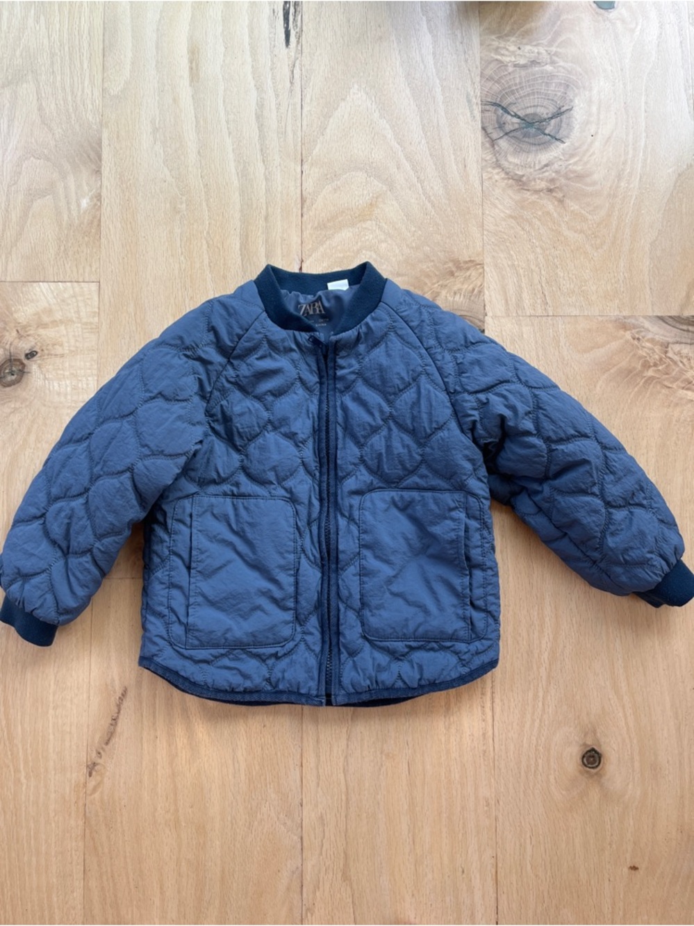 Zara Blue Quilted Puffer Jacket